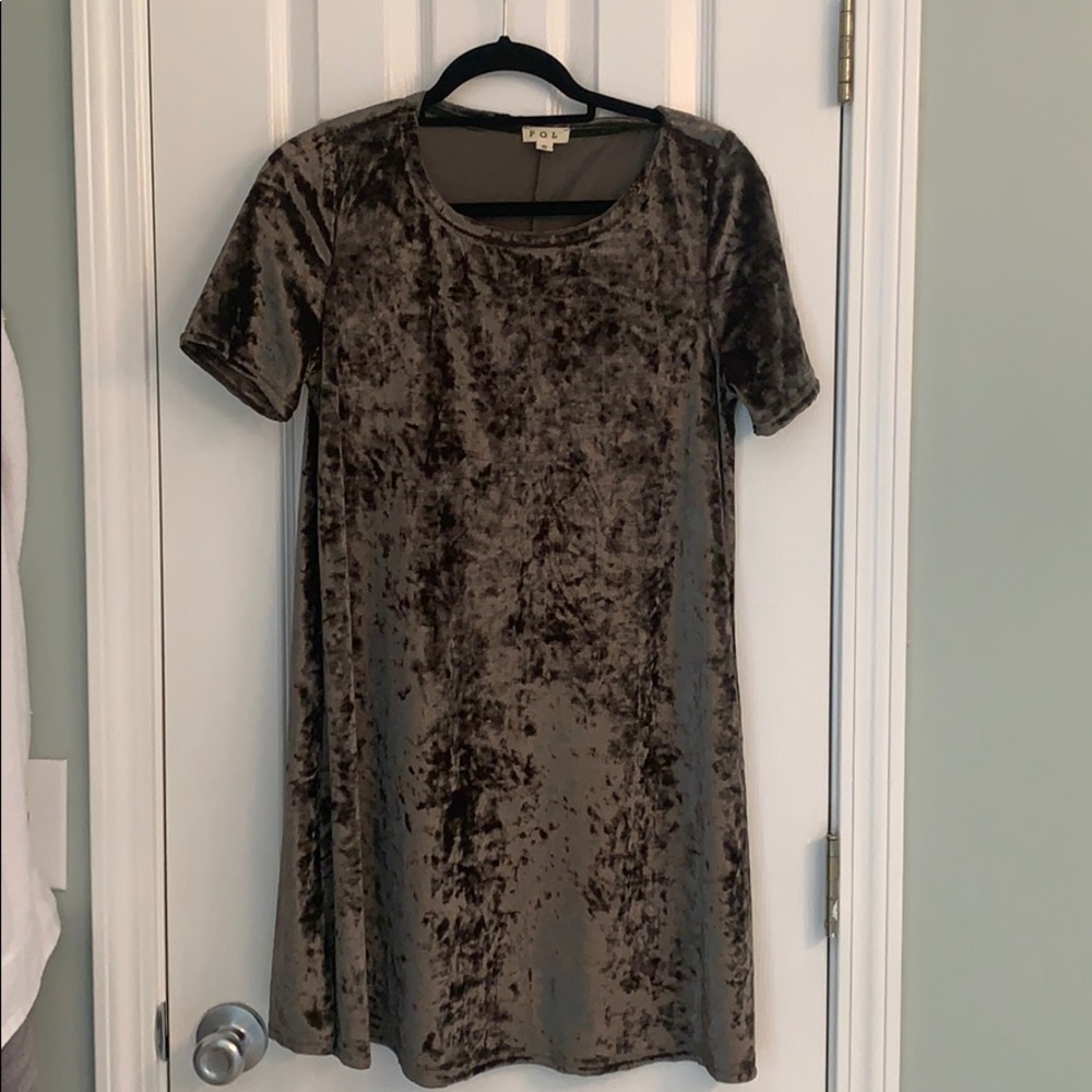 P.O.L olive green velvet dress